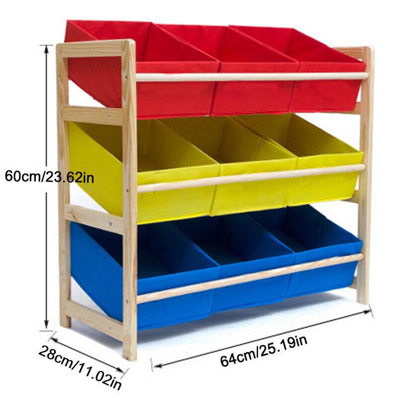Yellow Blue & Red Toy Boxes Drawers Kids Childrens Storage Toy Organizer 4