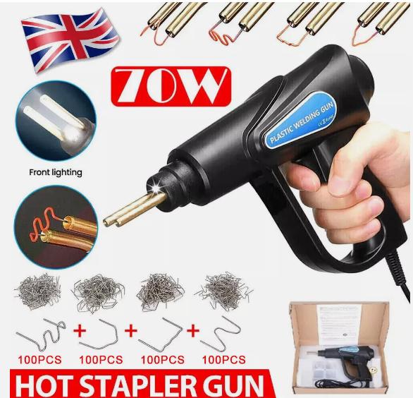 Product Introduction of Hot Stapler Handle Plastic Welder Car Bumper Repair Kit with 400 Staples UK Plug 3