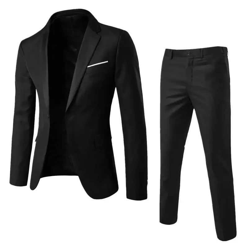 Men’s Suit Slim 2 Piece Suit Business Wedding Party Vest & Pants Coat Copper Suit Men Menswear Overalls Formal Wear Long Sleeve Plain Formal