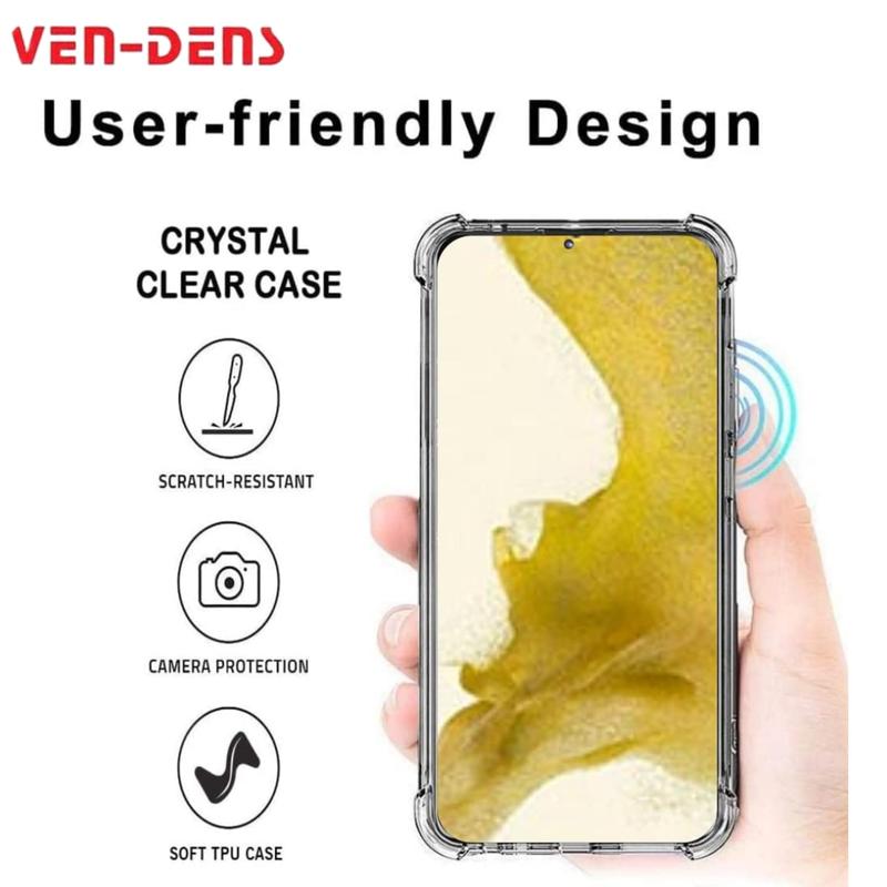 Ven-Dens Samsung Galaxy S22 Ultra / S22+ / S22 TPU Clear Case Protective Cover with Reinforced Corners – Clear Accessories Protection Casing Shockproof Cellphone Smartphone Phonecase Devices Luxury Silicone Transparent Handheld Protective Case Rubber 2
