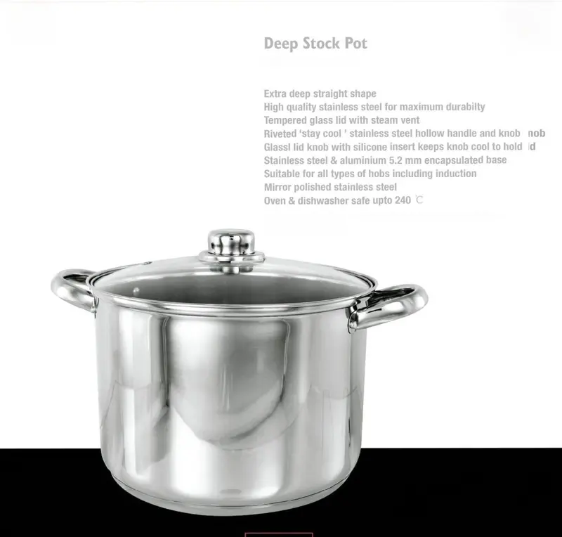 Product Introduction of Stainless Steel Induction Stock Pot by Buckingham - Stew Soup Boiling Cookware Grey 1