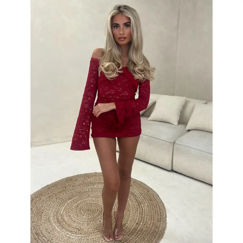 HARPER Lace Flare-Sleeve Mini Dress – Available in S, M, L 5