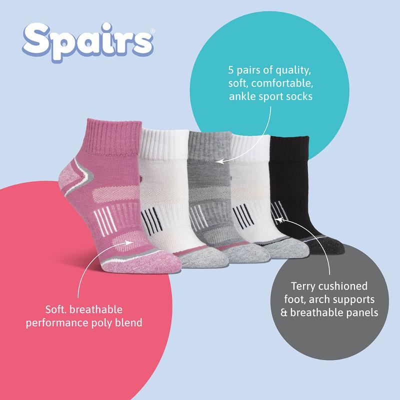 Spairs Ladies' 5 Pack Technical Ankle Sport Socks 3