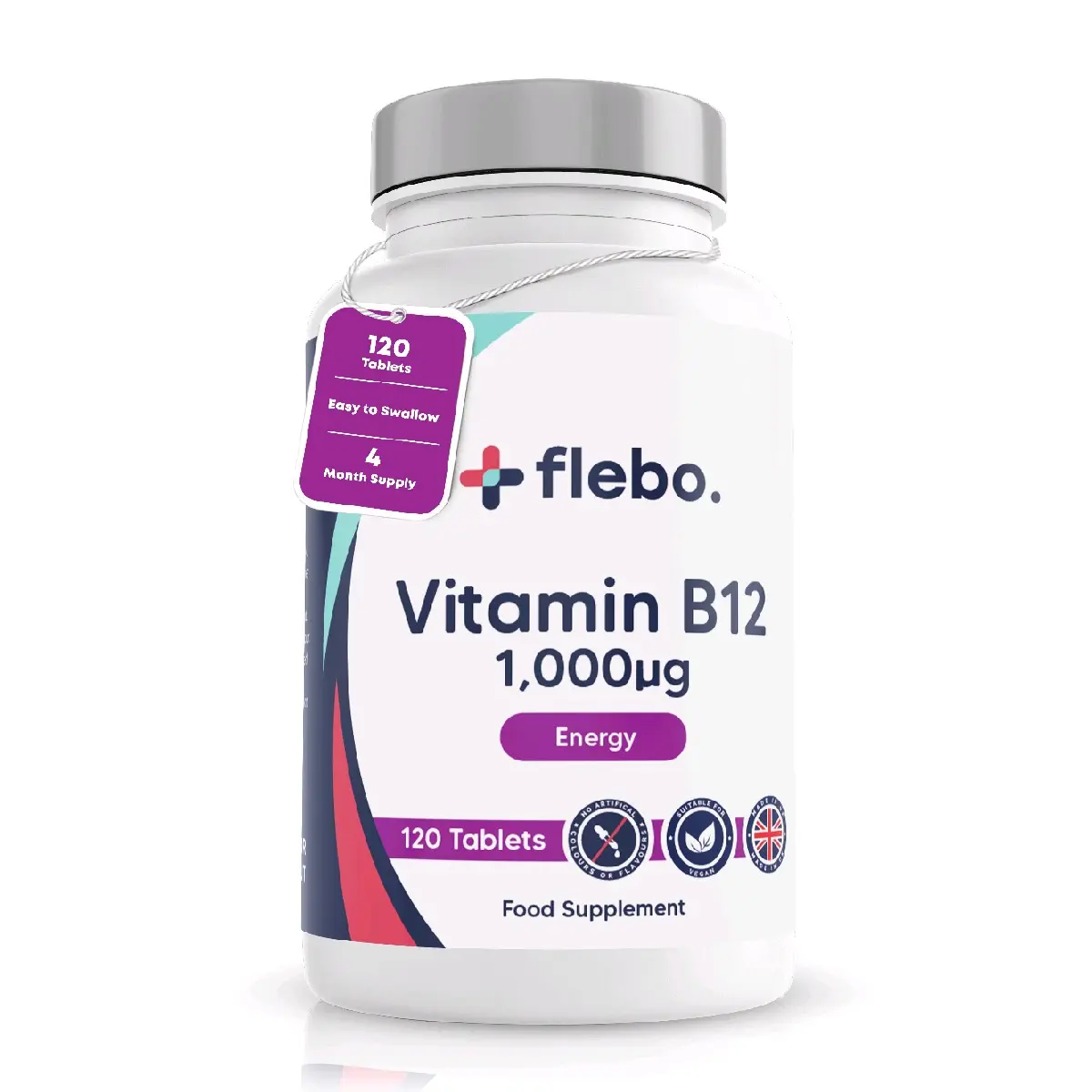 Premium Vitamin B12 Tablets High Strength- 1000mcg Vegan Supplement- 120 Cyanocobalamin Tablets- Made in UK to Help Reduce Tiredness and Fatigue-Helps with brain health and increased energy. Healthcare Fitness Dietary optimum