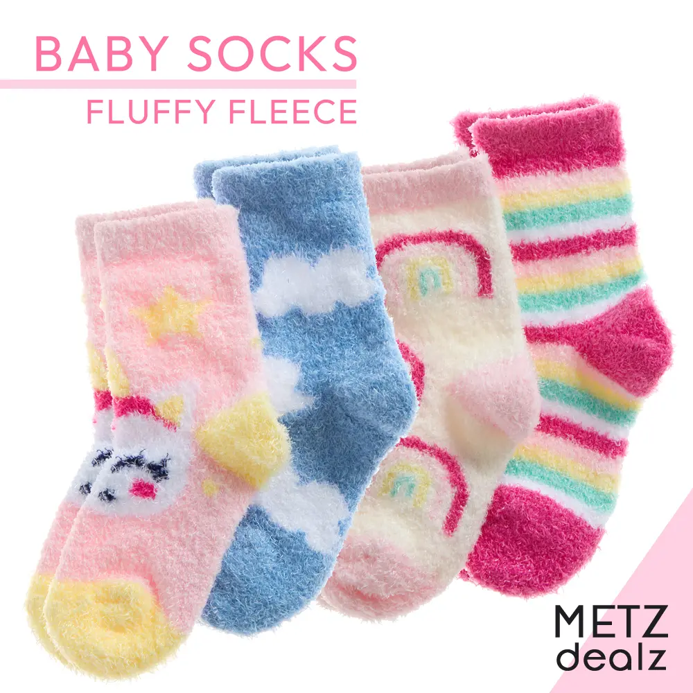 2 Pairs Baby Girls Fluffy Socks Cosy Socks Gentle Super Soft Warm 0-0 0-2.5 3-5.5 UK Toddler Girl Unicorn Rainbow Themed Fuzzy Plush Fleece Snuggle Socks Warm Winter