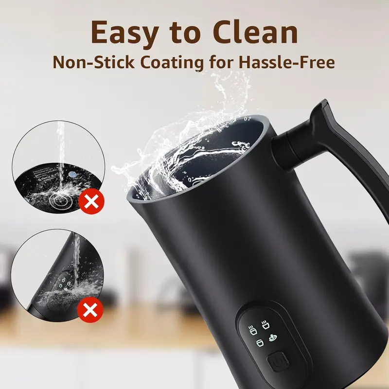 Milk Frother, 4 in 1 Electric Milk Steamer,11.8oz/350ml Automatic Warm and Cold Foam frother for Coffee, Latte, Macchiato, Cappuccino, Hot Chocolate 5