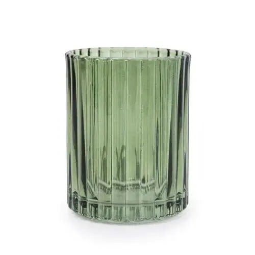 Green Glass Bathroom Tumbler 10cm