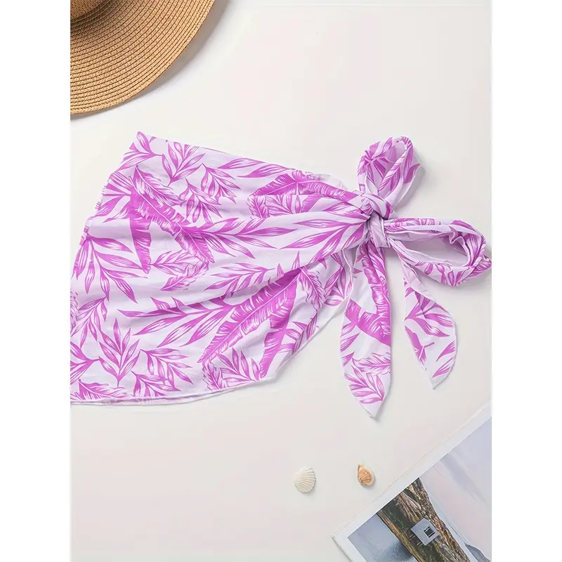 Solid Color Hollow Mesh Wrap Cover Up, Tie Side High Stretch Sexy Sarong Beach Cover Up For Pool Bathing, Women's Swimwear & Clothing For Holiday 1