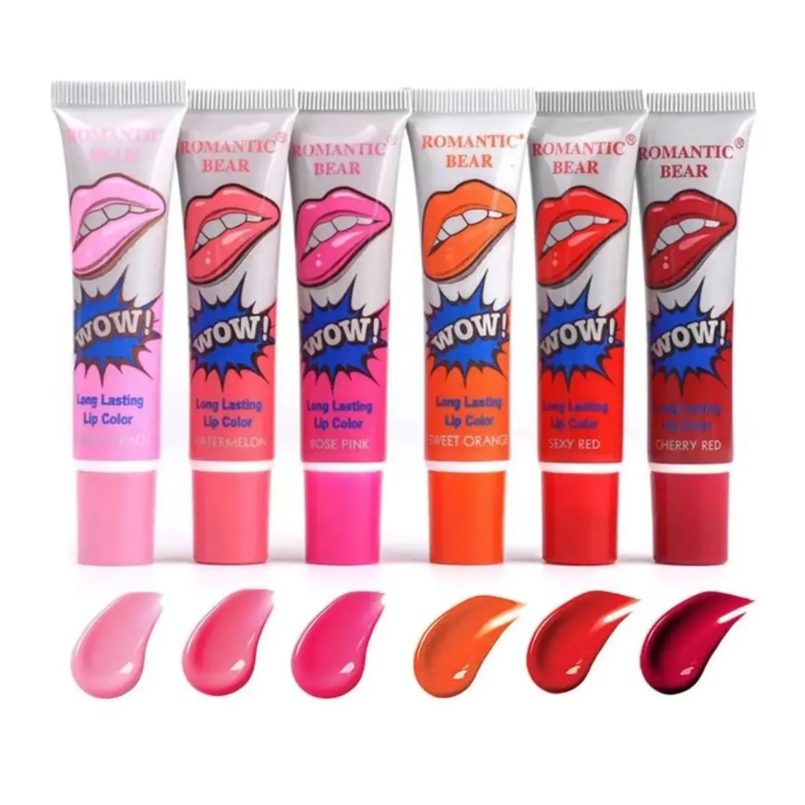 1 Tattoo Magic Color Lip Gloss Sets, 6 Colors Peel Off Lipstick, Lip Stain for Women Peel off Lip Stain Colorful Glossy Lipstick Waterproof Tint Long Lasting