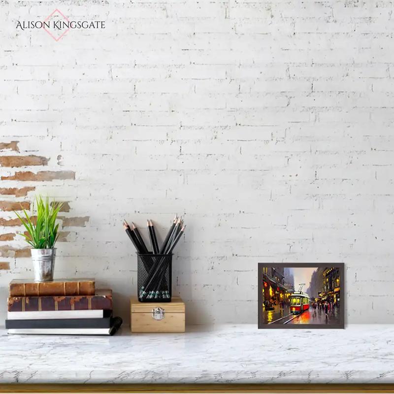 A4 Modern Premium Quality Picture Poster Frame, A4 Walnut Picture Document Photo Frame, Certifcate Frame, Perfect for Portrait and Landscape Photos, Wall Decoration Frame, Art Print Poster Frame, Alison Kingsgate 3