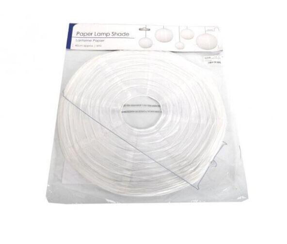 White Paper Round Ball Lampshade - Hanging Ceiling Lantern Light Large 40cm 16in 1