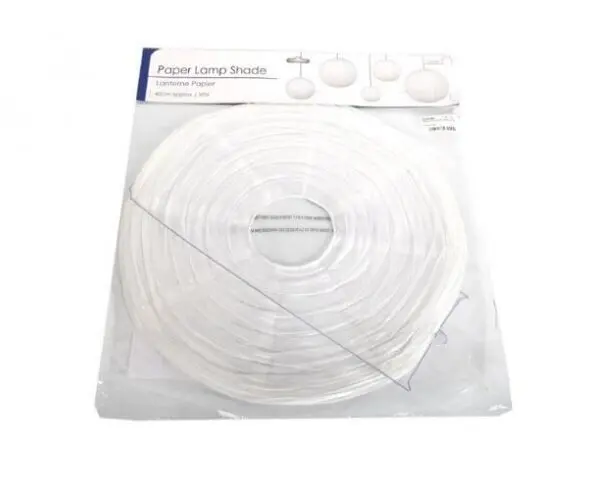 White Paper Round Ball Lampshade - Hanging Ceiling Lantern Light Large 40cm 16in 1