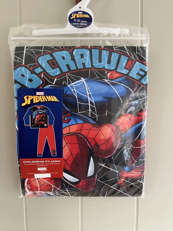FBT Marvel Spider-Man Pyjamas Boys Sublimation Spiderman Pjs Nightwear Superhero Pajamas Long Sleeve Top Trousers Two Piece Set Character Kids Childrens Blue Red Fulfilled by Tiktok 3
