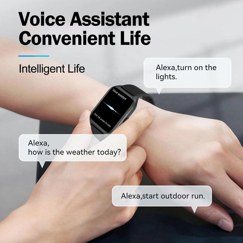 AI Voice Assistant Smart Watch for Men Women, 1.96'' HD Screen Activity Trackers with 100+Sports/ Sleep/ Heart Rate Monitor 2