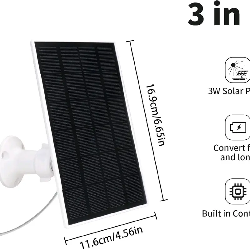 Solar Panel for Ring Camera, 3W Solar Charger Compatible with Ring Spotlight Cam Battery, Stick Up Battery Cam & Spotlight Cam Pro,IP65 Weatherproof, Adjustable Mount for Easy Installation UK STOCK 2