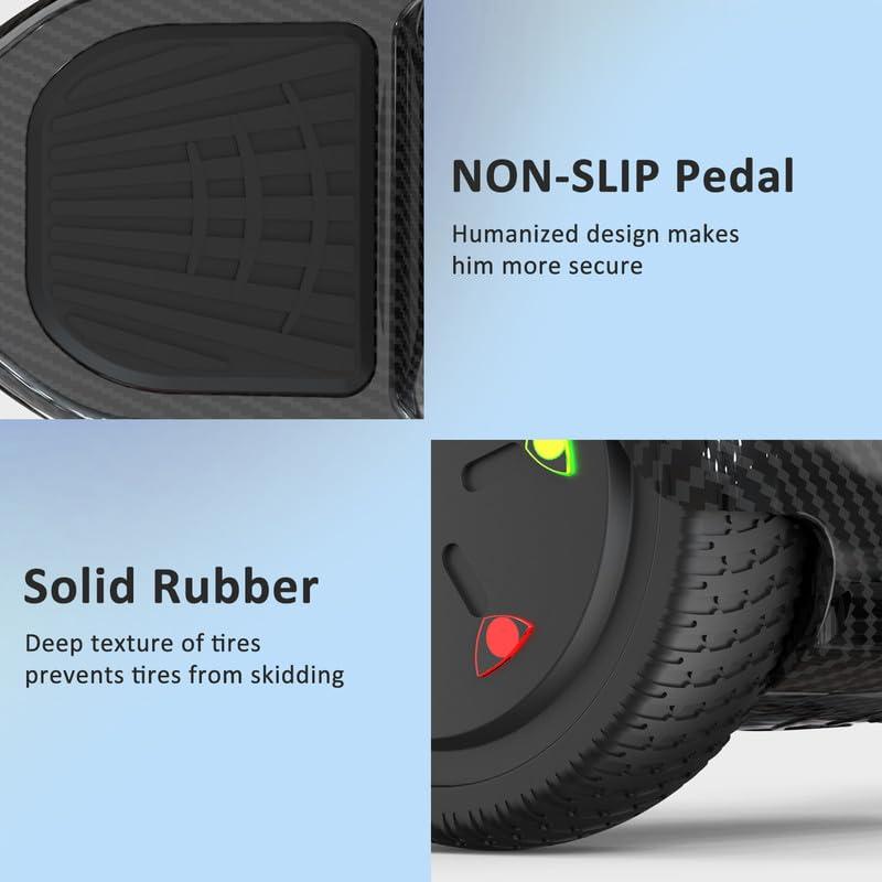 Hoverboard, 6.5"  Hoverboard with LED Lights/Bluetooth , For Adults and Kids 5