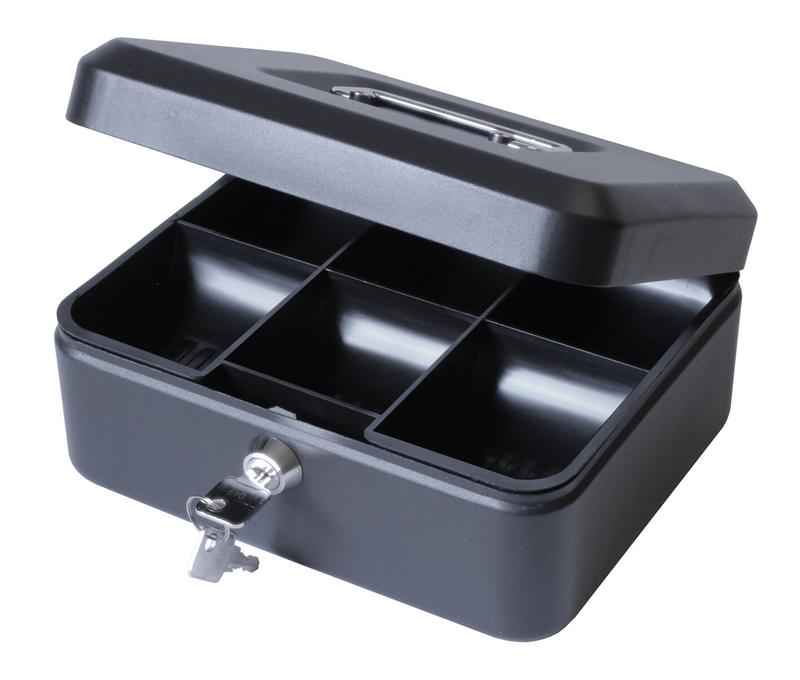 FancyPoint 8" Bank CASH Deposit BOX Steel Tin Security Safe Petty Key Lockable Metal UK 2