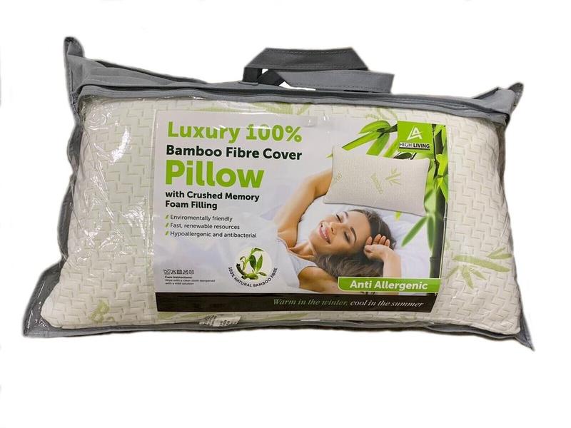 High Living Hotel Quality Pillow Crushed Memory Firm Foam Filling Bamboo  Anti-Allergic Pillow Bed  Sheets Pillow 2