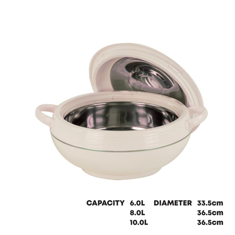 SQ Professional Ambiente Insulated Hot Pot Set 3pc Cookware Stainless Steel Handles Indoor Outdoors Warmer Casserole Set Stove 3