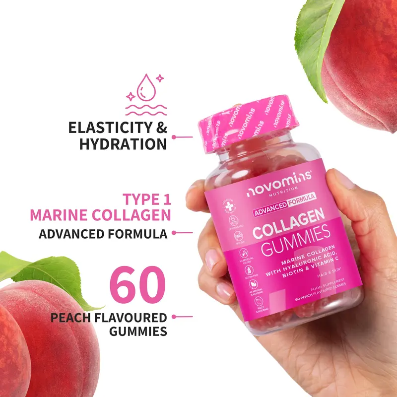 Collagen Gummies - Boost Collagen & Support Hair, Skin, Nails and Joint Health - Superior Type 1 Hydrolysed Collagen - Infused with Biotin, Vitamin C and Hyaluronic Acid - Gluten Free - GMO Free - Gelatine Free 6