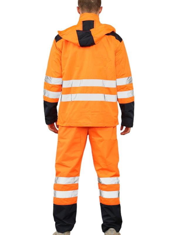 Vic-Mart Hi-Vis Rain Suit Mens Workwear Tracksuit for Outdoor Work Waterproof Reflective and Full Body Protection 7