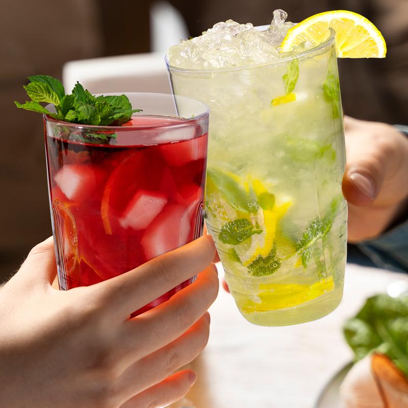2 Litre Plastic Jug with Wine Glasses or Tumblers, Indoor or Outdoor Drinkware, BBQ Picnic Party Dinnerware, Clear Plastic Swirl Effect Design, 2L Pitcher, Food Grade Plastic, Choose Your Set Stylish Serving 2