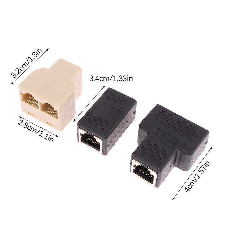 Product Introduction of RJ45 1 To 1/2 LAN Ethernet Network Cable Female Splitter Adapter Connector Splitter Extender Plug Network Tee Head Connection 48