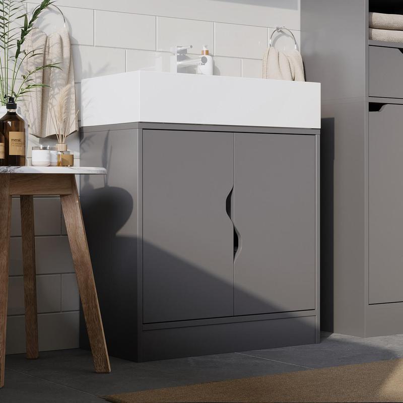 Bathroom Sink Cabinet with Partial Pedestal 6