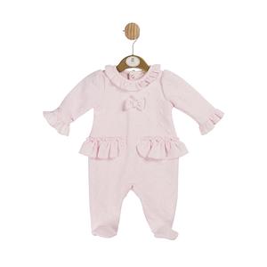 Mintini Baby Pink Heart Jacquard Babygrow Kidswear