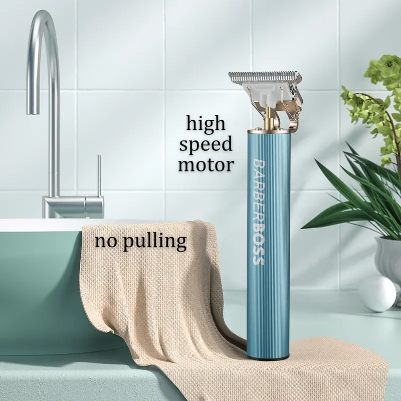 Barberboss Beard Trimmer Men Cordless Hair Clippers Men: Men Haircut Clippers, Precision Hair Trimmer Men Detail Trimmer, QR-2077 (Blue) 4