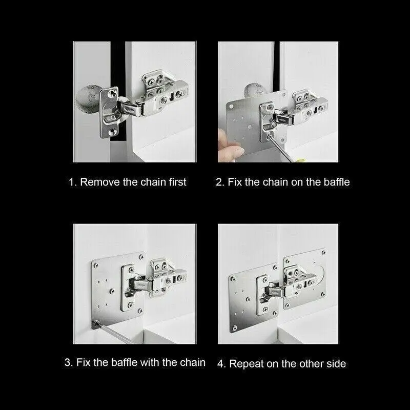 KITCHEN CUPBOARD DOOR HINGE REPAIR KIT INCLUDES 4 PLATES AND 24 FIXING SCREWS 5