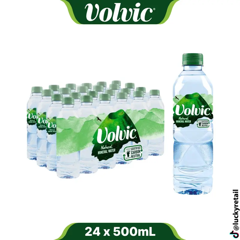 Volvic Natural Mineral Water 24 Pack (24 x 500ml) | Naturally Filtered Beverage 0