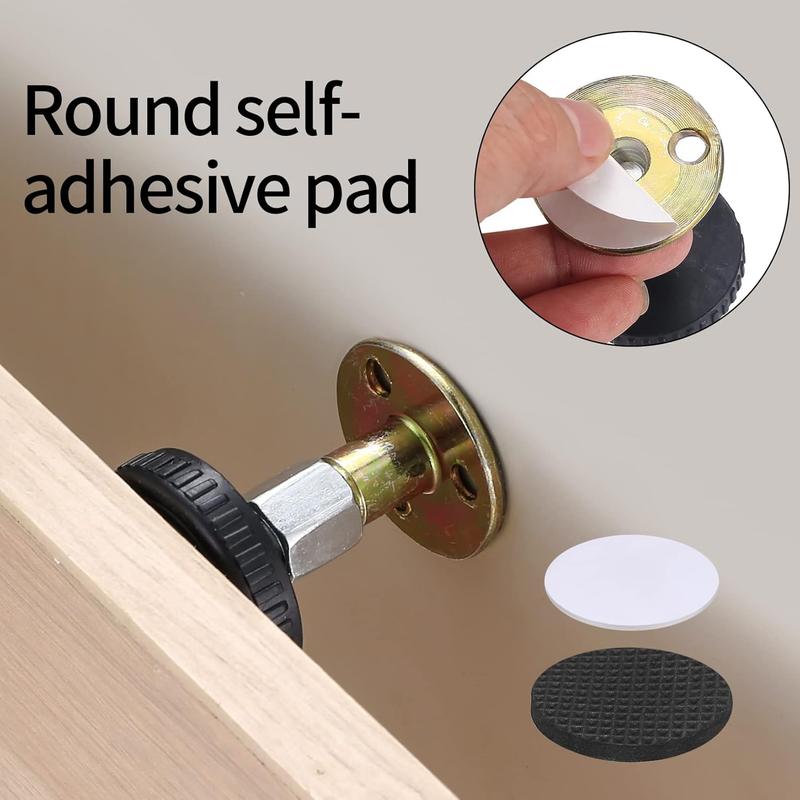 2 Packs Headboard Stoppers, Adjustable Threaded Bed Frame Anti-Shake Tool, Bed Wall Headboard Stoppers Anti-Shake Fixer, Prevent Rocking Headboard Pad for Home Room Bed Furniture Wall Support 5