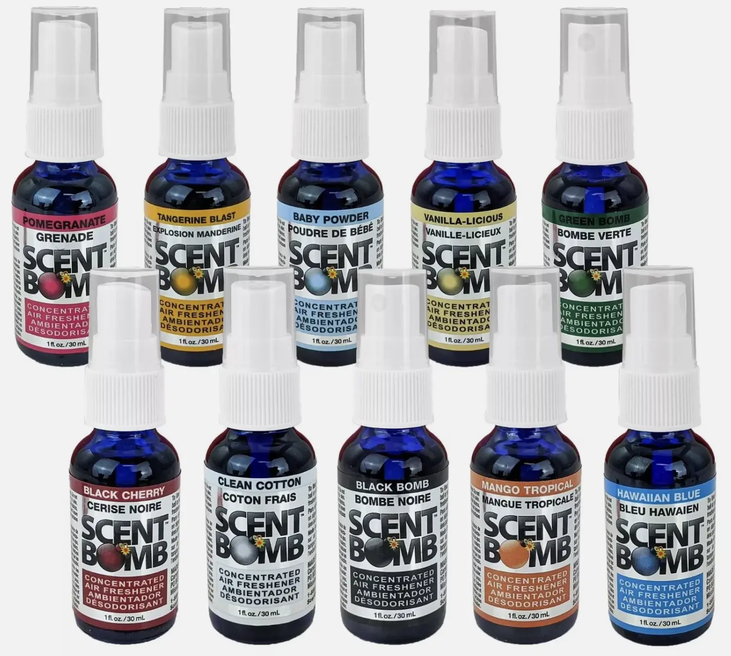 Scent Bomb Pure Oil Based Formula Air Freshener for Car, Van, Home, Office, Toilet, Kitchen, Bathroom - Small But Powerful