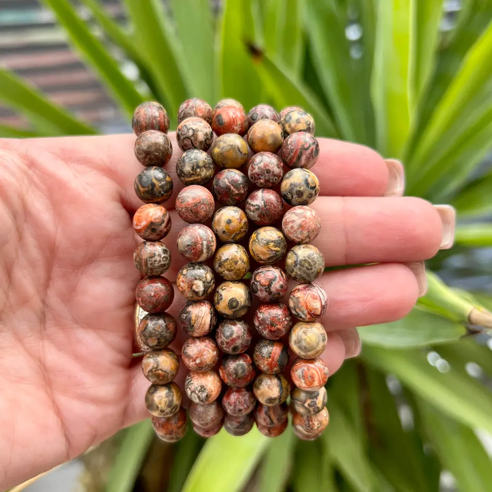 Leopard Skin Jasper Bead Bracelets