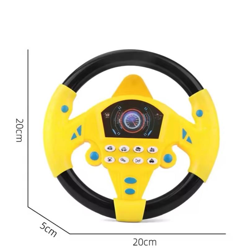 Eletric Steering Wheel Toy with Light Sound for Baby Kids - Educational Portable Simulated Driving Steering Wheel Vocal 4