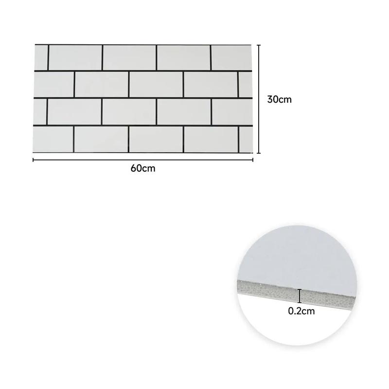 Self-Adhesive Brick Tiles Wall Stickers | Stick-On Kitchen & Bathroom Decor Decorative Waterproof Ornaments Tiles Sticker Marble 2