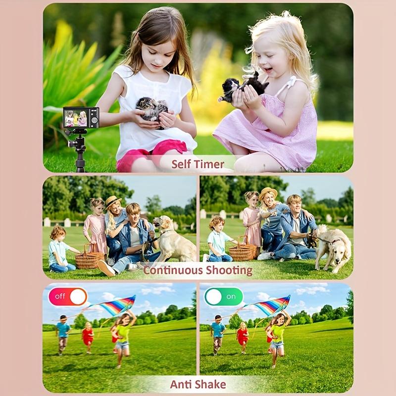 Product Introduction of Upgraded Digital Camera, Auto Focus 50 Megapixel FHD 1080P Kids Camera with 16x Zoom Anti-Shake, Compact Camera for Kids Students Children Girls Boys, Kids Camera with 32GB SD Card 3