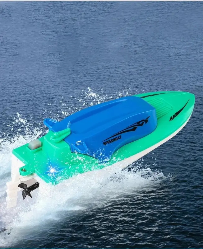Kids Mini RC Boat 2.4G Wireless Remote Control Speedboat Toys for Kids Light Ship Electric Yacht Model Children Toy 4