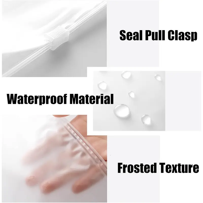 20PCS Travel Storage Bags Set, Reusable Saving Space Plastic Ziplock Seal Clothes Bags Frosted Waterproof Multifunctional Luggage Storage Pouch for Clothes, Shoes, Cosmetics 2