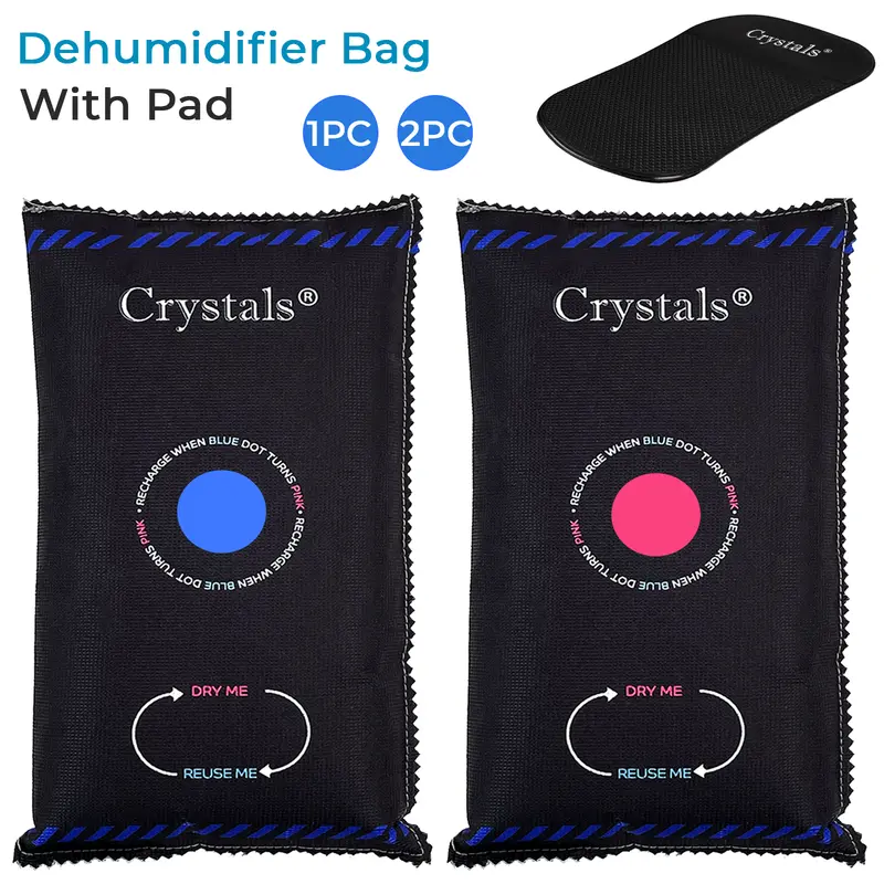 1/2/3/4PC 1kg Car Home Dehumidifier Large Dry Bag Moisture Killer Absorber Pad Reusable 5