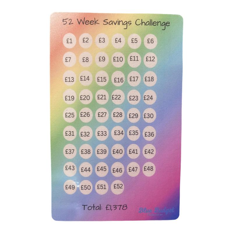 Laminated 52 Week Savings challenge 0