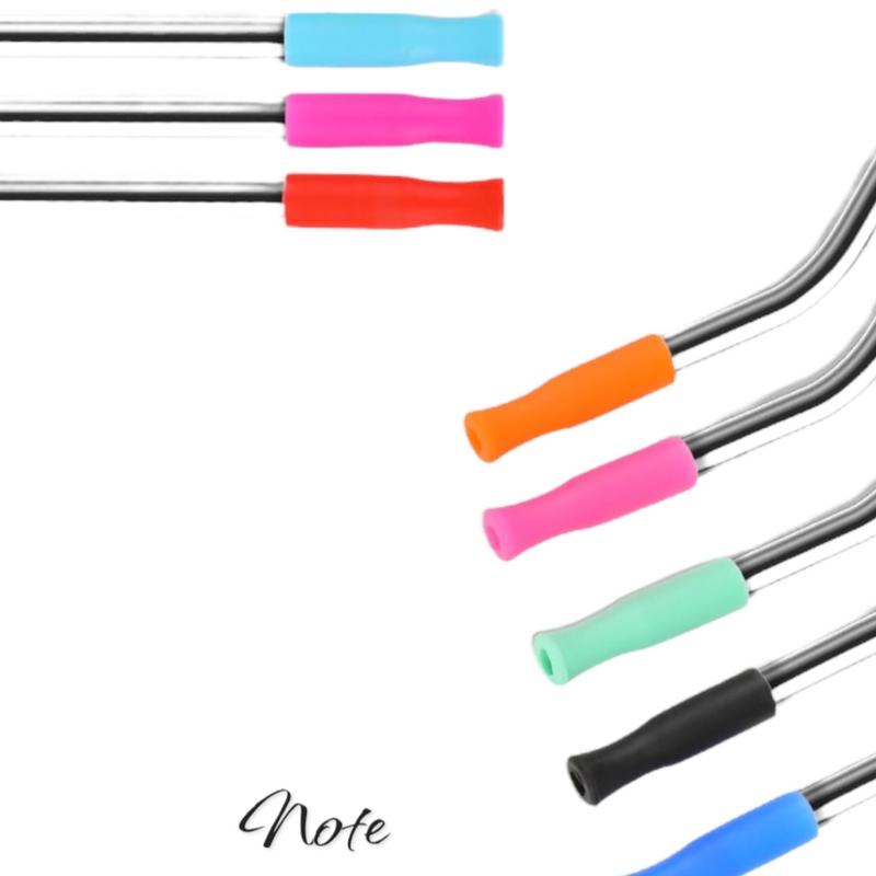 Silicone Straw Tip Covers for 6mm Stainless Steel Straws - Alternative to Metal Straws 3