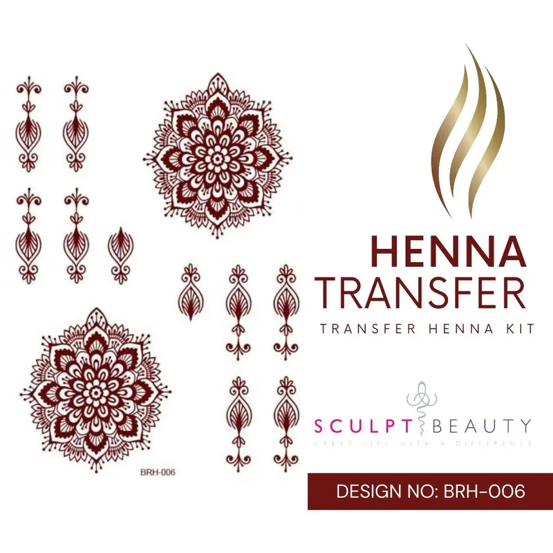 Temporary Henna Transfer Sticker Tattoo - double design henna tattoo cone 4