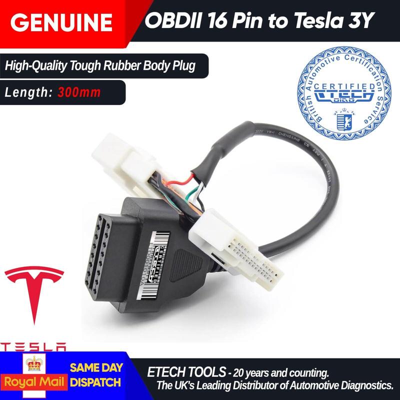 12V OBD2 16 Pin Male to 28 Pin Male & Female Adapter Plug for Tesla Model 3/Y 0