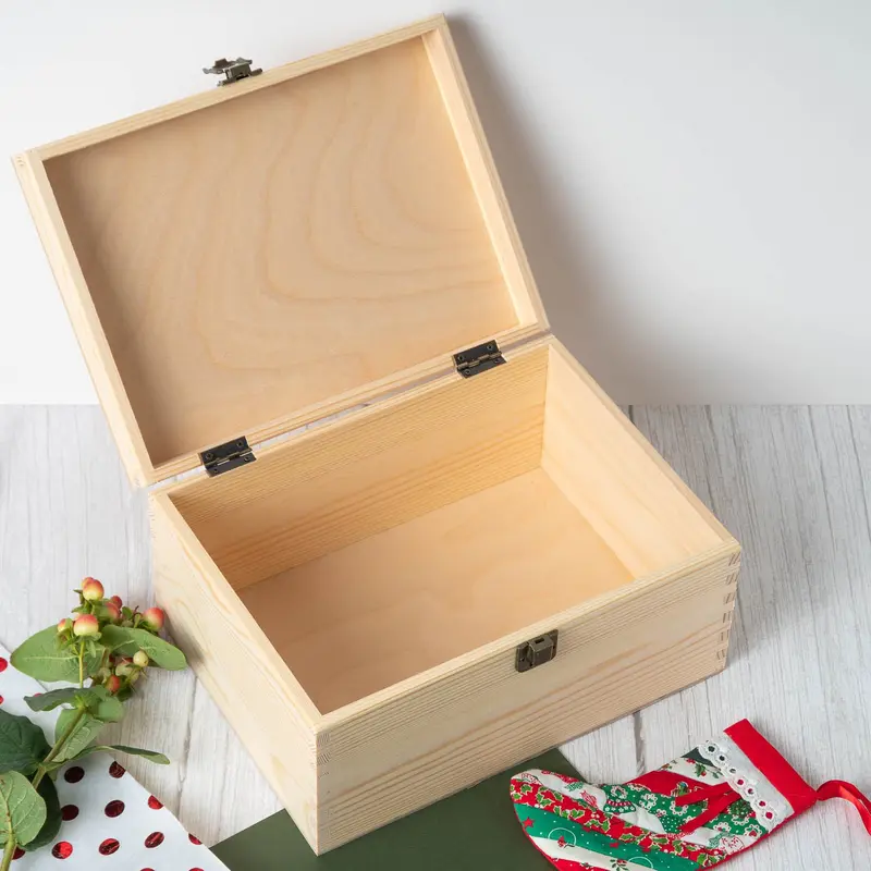Personalised New Baby Heart Large Wooden Memory Box 2