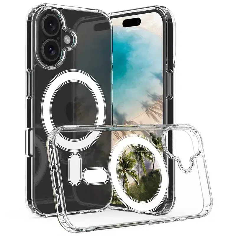 Clear Magnetic Back Case For iPhone 16 15 14 13 12 11 XR XS MAX 8 6 6 5 Clear Mag / Magnetic - safe Shockproof Bumper Cover
