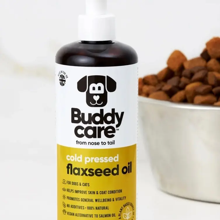 Buddycare Flaxseed Oil Dog Cat Supplement Pump 500ml - Omega-3 Fatty Acids, Joint Health, Heart Health, Antioxidant Properties 0