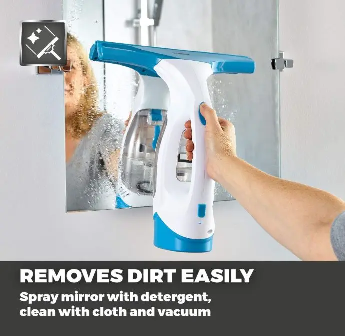 Cordless Window Cleaner with Rechargeable Battery, 150 ml Water Tank, 20 W, Cool Blue - Household Appliance 3