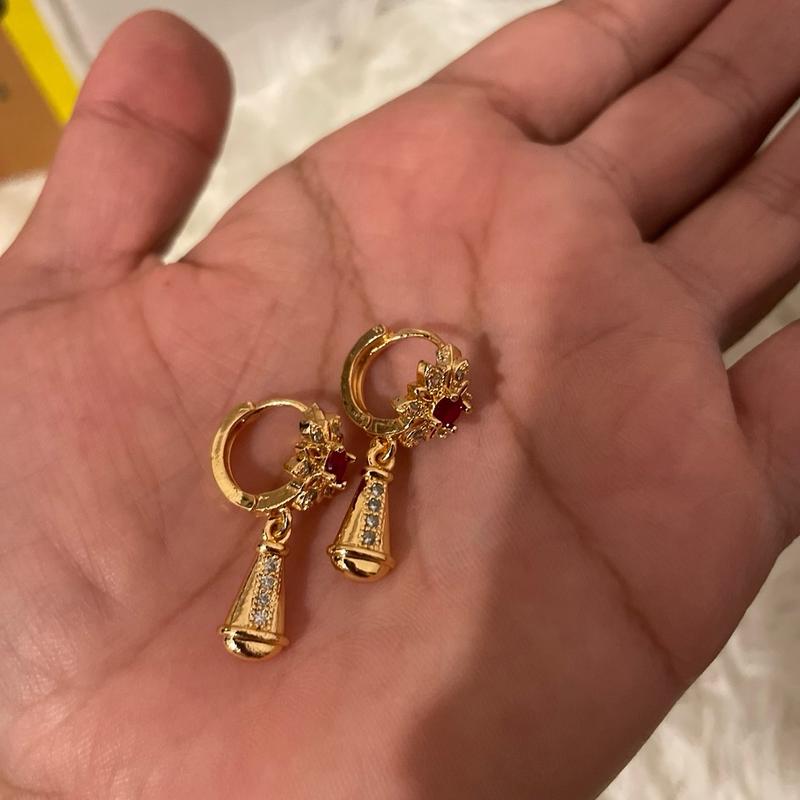 Rose Gold Plated Teardrop Dangle Stud Earrings for Women 4